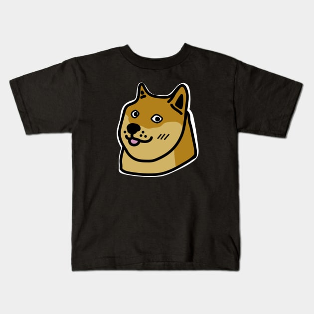 Cartoon Doge Kids T-Shirt by Graograman